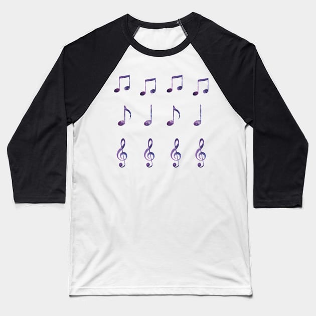 Galaxy Music Notes Sticker Sheet (12pcs) Baseball T-Shirt by broadwaygurl18